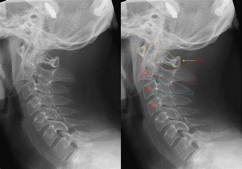 RTG krčnej chrbtice anatomické zobrazenie