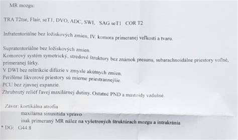 Zadná kortikálna atrofia mozgu schéma